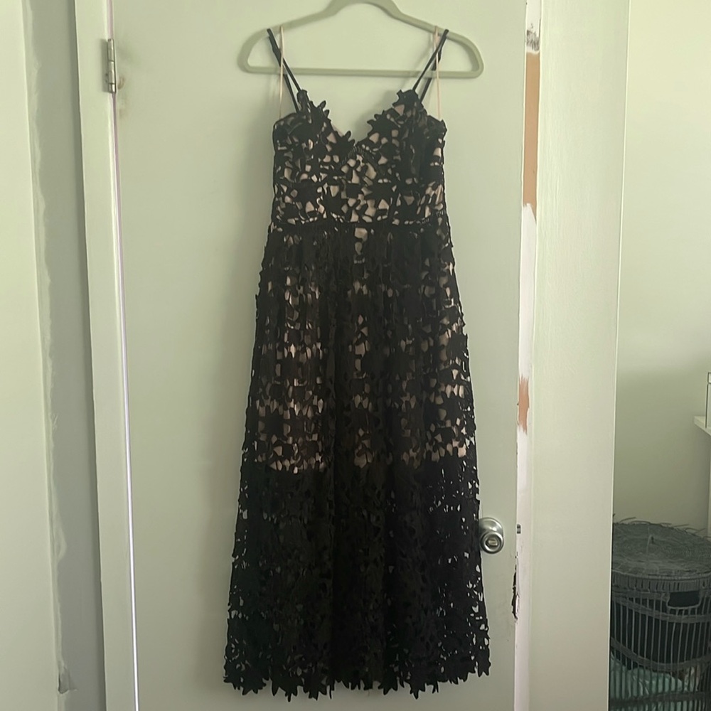 Aqua Lace Midi Dress
